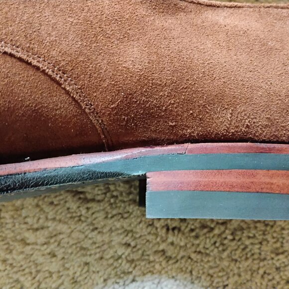 Meermin Men's Brown Rapello Suede Double Monk Strap Shoes Size 8.5 - Picture 6 of 10